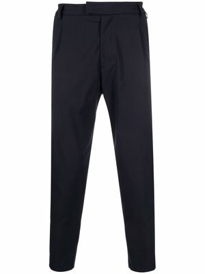 Low Brand pleat-detail virgin wool-blend tailored trousers - Blue