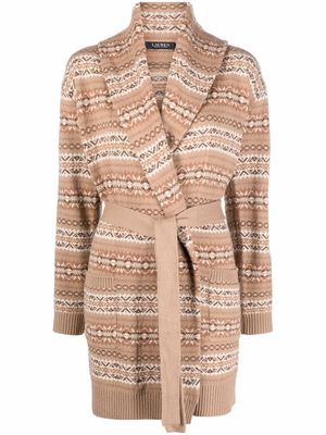 Lauren Ralph Lauren patterned wool-blend cardigan - Neutrals