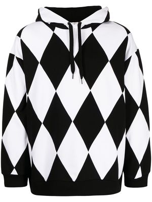 Valentino argyle-print hoodie - Black