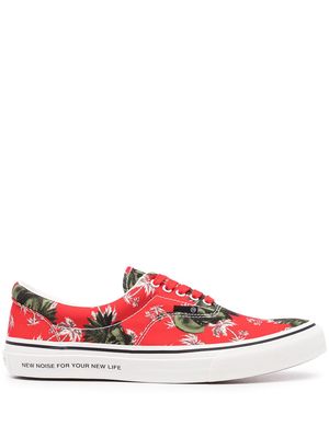 UNDERCOVER palm tree-print sneakers - Red