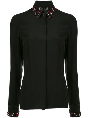 Chanel Pre-Owned 2004 CC embroidered slim-fit shirt - Black