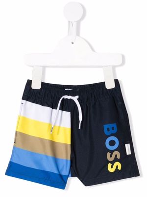 BOSS Kidswear colour-block swim shorts - Blue
