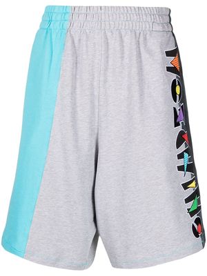 Moschino panelled logo track shorts - Grey