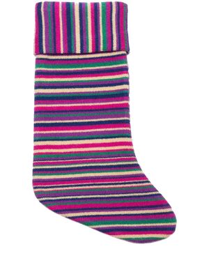 The Elder Statesman stripe-pattern holiday stocking - Purple