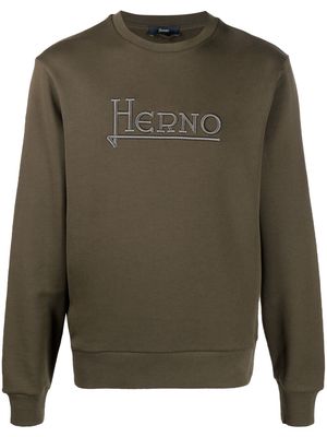 Herno logo-embroidered sweatshirt - Green