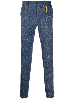 Manuel Ritz charm-detail cotton tailored trousers - Blue