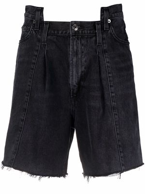 AGOLDE panelled knee-length denim shorts - Black
