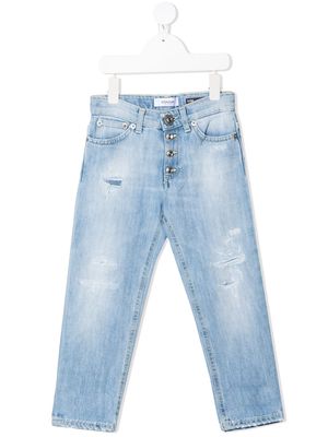 DONDUP KIDS distressed straight-leg jeans - Blue