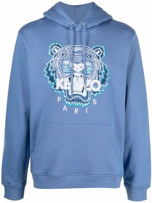Kenzo Tiger embroidered relaxed hoodie - Blue