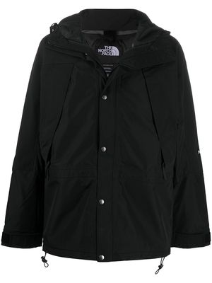 The North Face embroidered-logo hooded jacket - Black