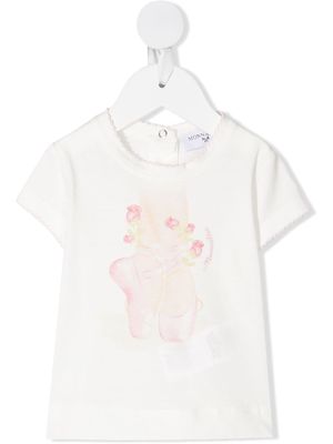 Monnalisa teddy bear print T-shirt - White