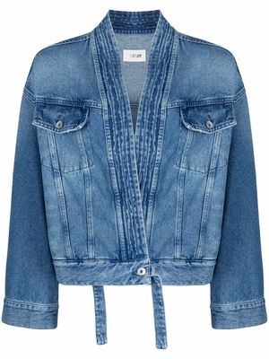 Kirin collarless denim jacket - Blue