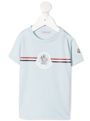Moncler Enfant logo-print T-shirt - Blue