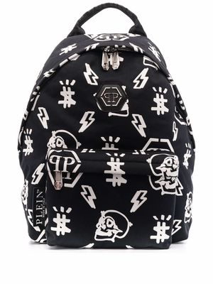 Philipp Plein Icon Plein embossed-logo backpack - Black