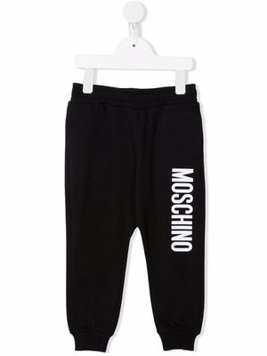Moschino Kids logo-print track pants - Black