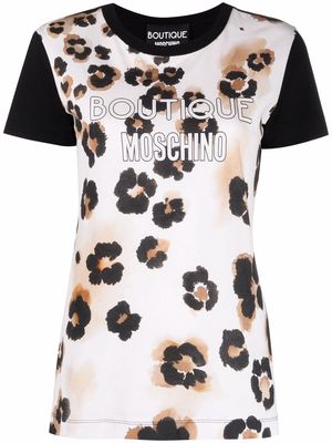 Boutique Moschino abstract-print logo-print T-shirt - Black