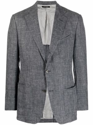 TOM FORD single-breasted crosshatch jacket - Grey