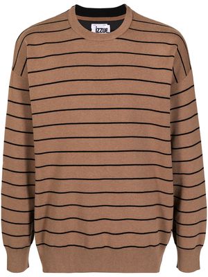 izzue two-tone striped jumper - Brown
