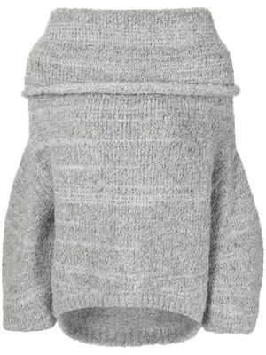 Ports 1961 off-shoulder chunky knitted jumper - Grey