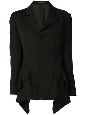 Yohji Yamamoto asymmetric single-brassed blazer - Black