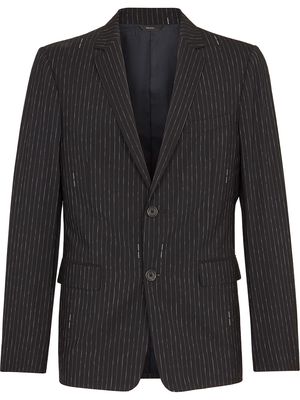 Fendi pinstriped wool suit jacket - Black