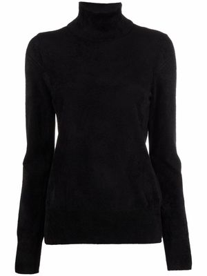 SAPIO roll-neck knitted wool jumper - Black