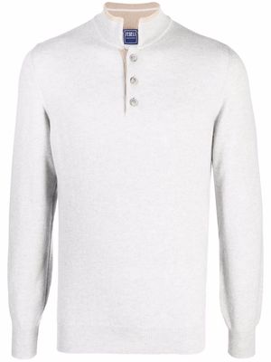 Fedeli stand-up collar polo shirt - Grey
