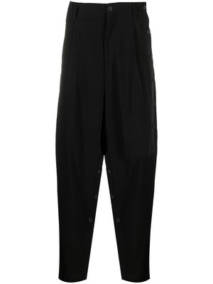 Yohji Yamamoto drop-crotch linen trousers - Black