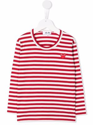 Comme Des Garçons Play Kids striped long-sleeved T-shirt - Red
