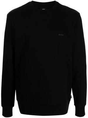 BOSS logo-print cotton sweatshirt - Black