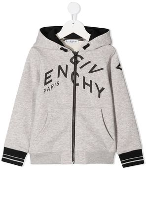 Givenchy Kids logo-print zip-up hoodie - Grey