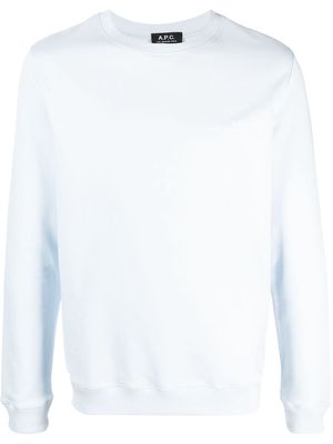 A.P.C. logo-print cotton sweatshirt - Blue