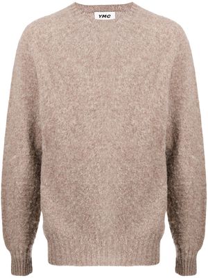 YMC Suedehead crewneck wool jumper - Brown