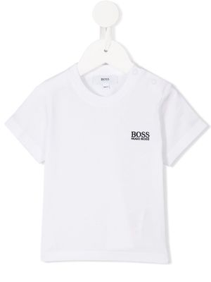 BOSS Kidswear embroidered logo T-shirt - White