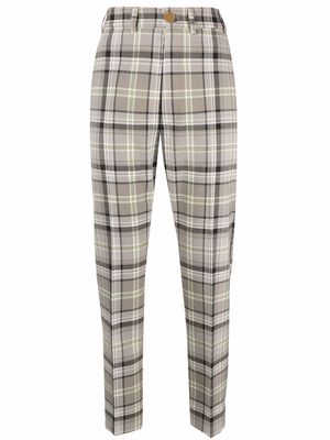 Vivienne Westwood check print cropped trousers - Grey