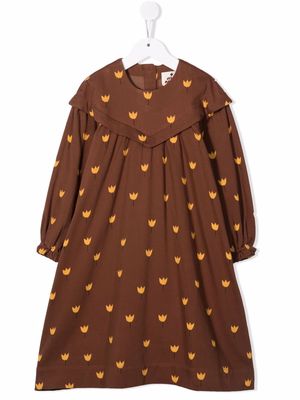 JELLYMALLOW floral-print cotton dress - Brown
