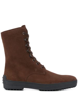 Tod's suede lace-up boots - Brown
