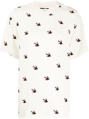 McQ Swallow swallow print T-shirt - Neutrals
