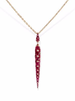 Boghossian 18kt rose gold Merveilles icicle ruby medium pendant necklace - Red