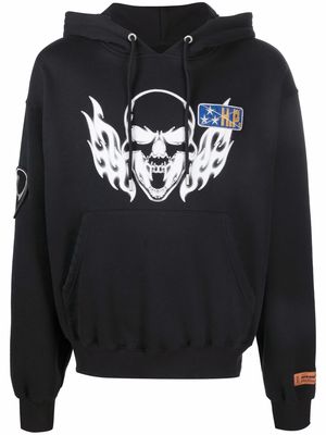 Heron Preston Skull Flame graphic-print hoodie - Black