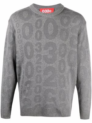 032c intarsia logo-knit jumper - Grey