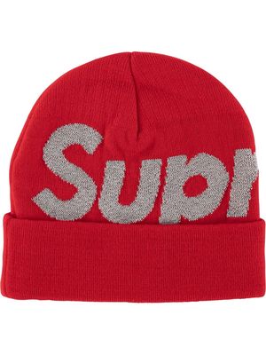 Supreme big logo beanie - Red
