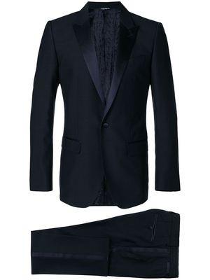 Dolce & Gabbana satin trim dinner suit - Blue