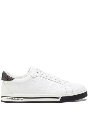 Dolce & Gabbana Roma crocodile leather sneakers - White