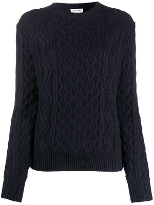 Saint Laurent cable-knit wool jumper - Blue