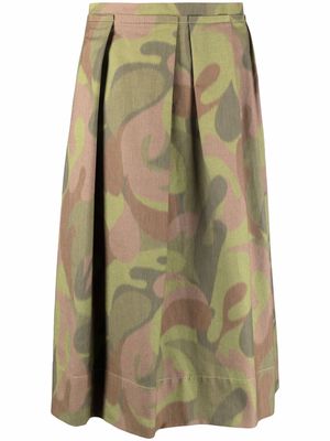 Marni inverted-pleat detail skirt - Green