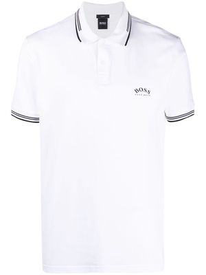 BOSS logo-print cotton polo shirt - White