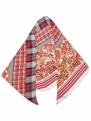 Pierre-Louis Mascia mix-print silk scarf - Brown