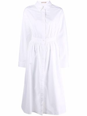 12 STOREEZ organic cotton midi shirt dress - White