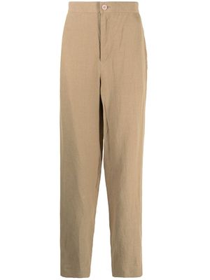 UNDERCOVER elasticated linen trousers - Brown